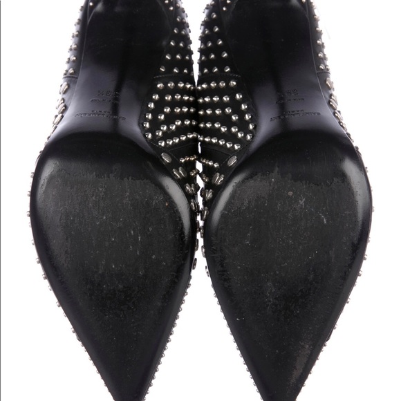 Saint Laurent Leather pointed-toe ankle booties - Picture 5 of 5